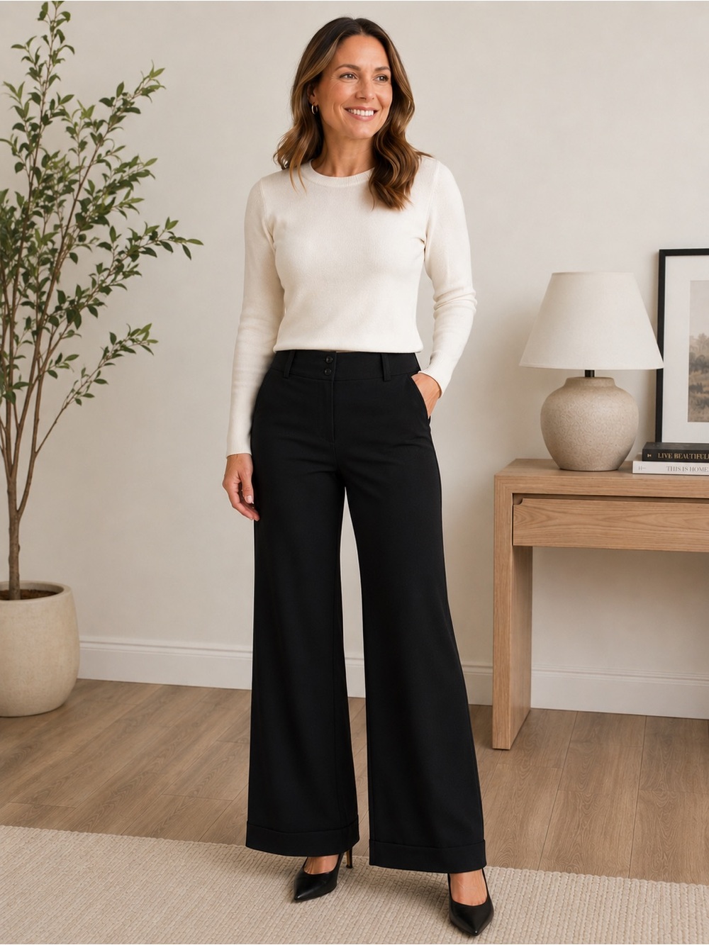 Reitmans Petite Women's Wide-Leg Dress Pants -